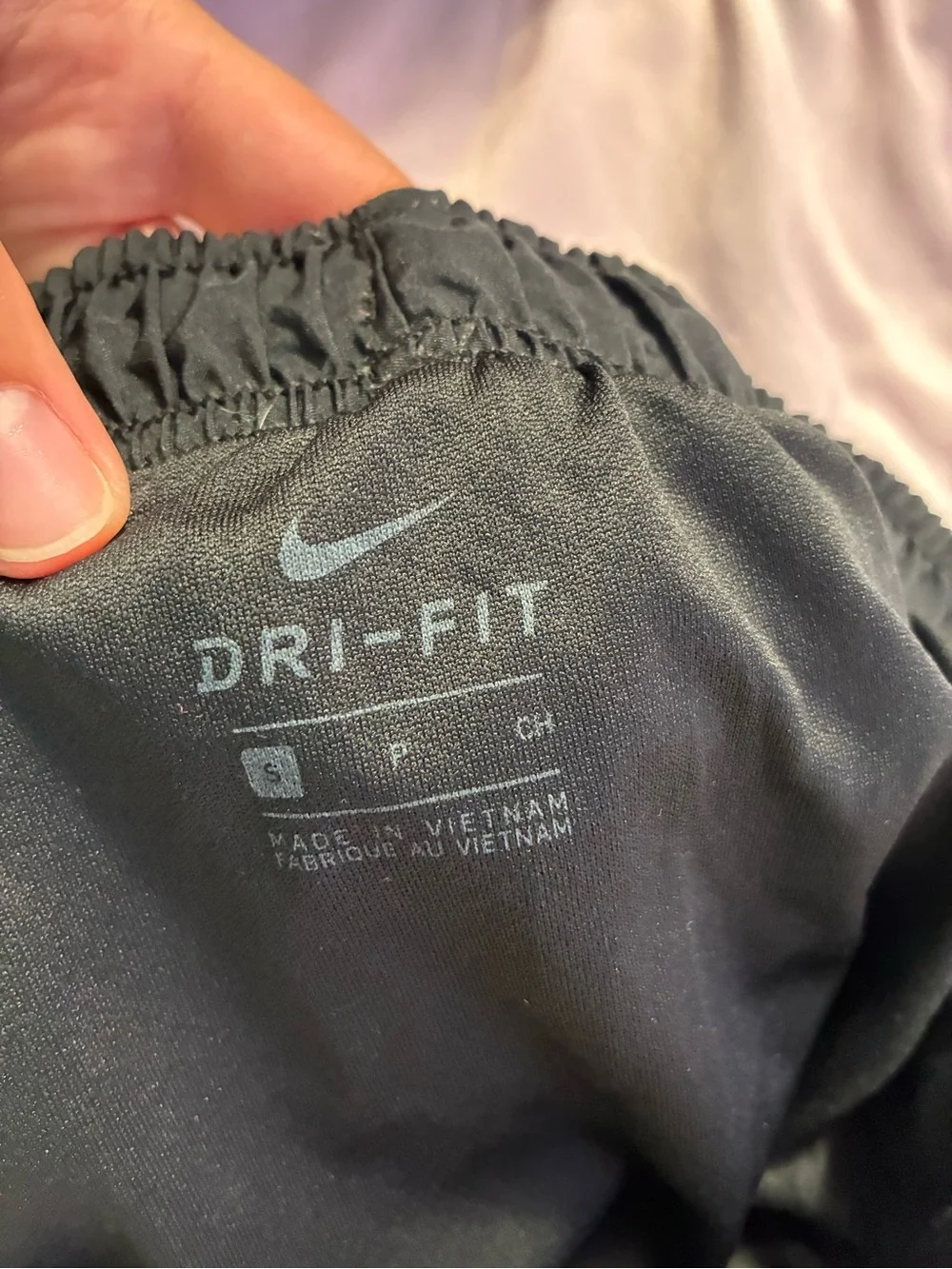 Nike Women's Black Athletic Shorts with White Piping